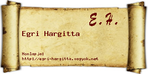 Egri Hargitta névjegykártya
